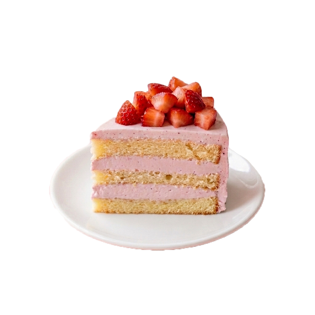 ざく切りいちごをのせたベリーヨーグルトケーキ